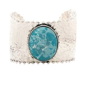 Coastal Visions Turquoise Cabochon Cuff Bracelet